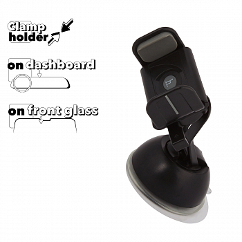 Автомобильный держатель Hoco CPH17 Semi-Automatic Suction Pad Mobile Holder на стекло/панель, серый