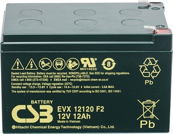 Аккумуляторная батарея CSB EVX 12120, F2, 12В, 12Ач