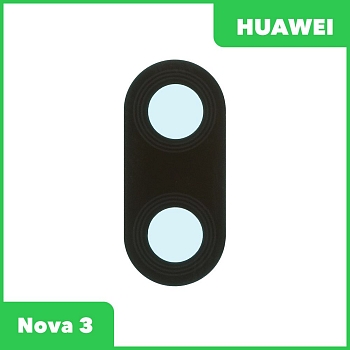 Стекло основной камеры для Huawei Nova 3, черный